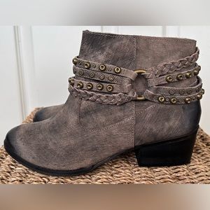 Naughty Monkey Studded Strap‎ Booties Size 7.5 NWOT